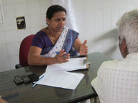 Counsellor Sunaina with a patient with depression